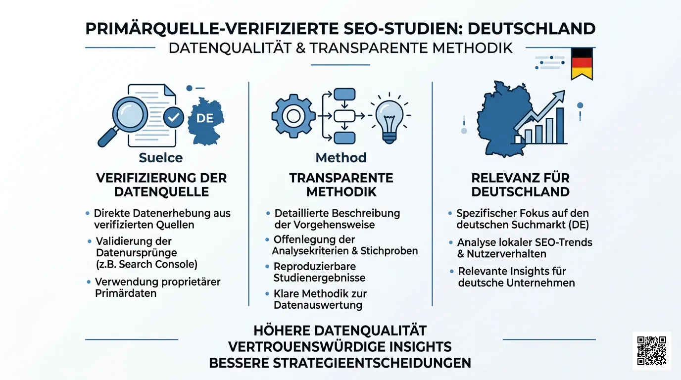 Primärquellengeprüfte SEO Studien – Datenqualität und transparente Methodik für Deutschland