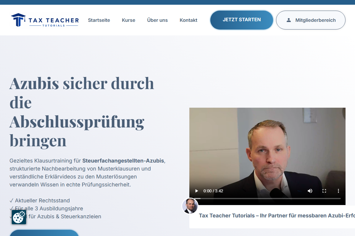 Screenshot Tax Teacher Tutorials